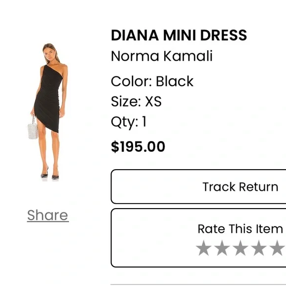 Norma Kamali Diana dress black mini - Picture 3 of 6